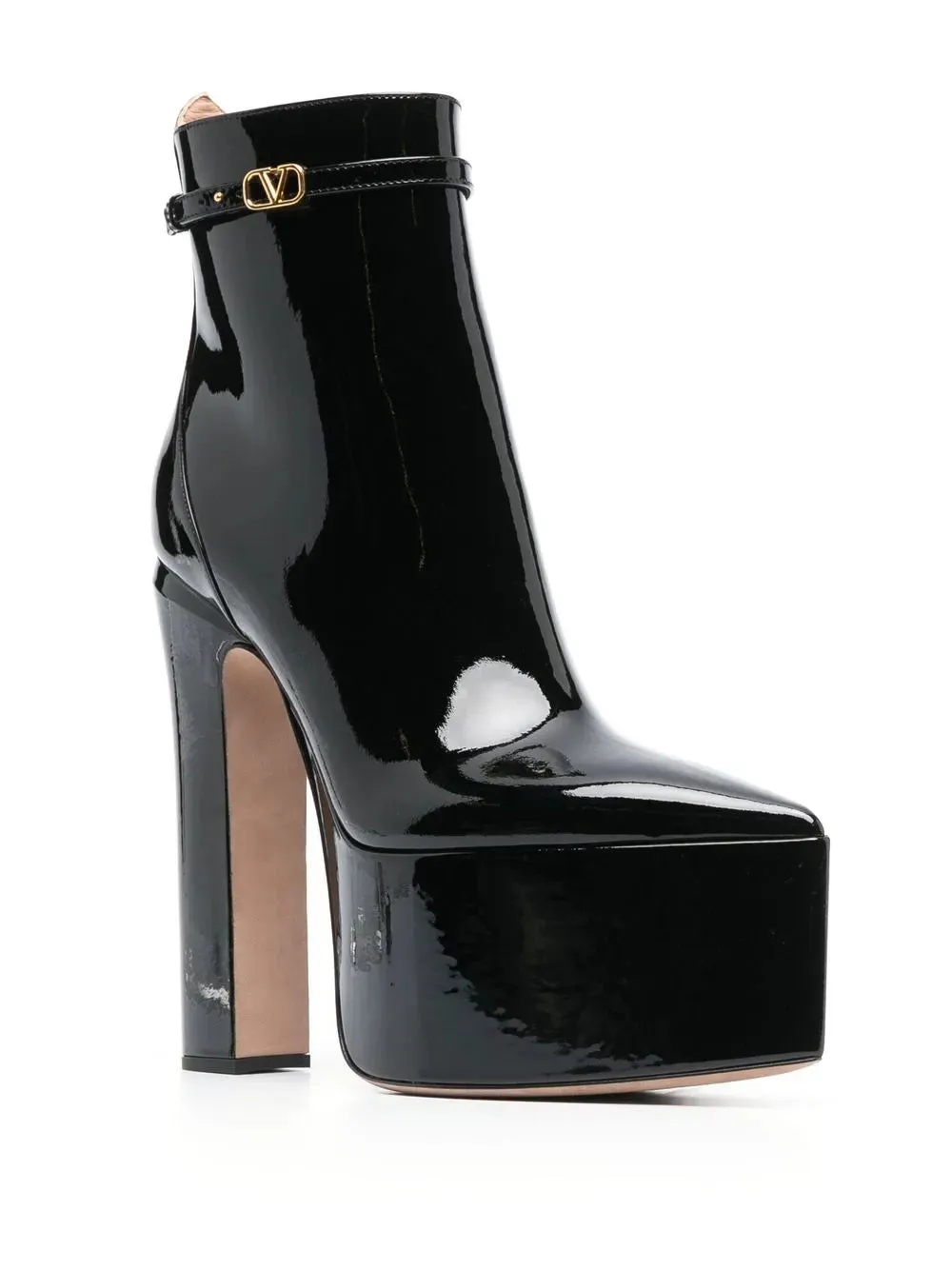 Valentino Tan-Go Patent Platform Boots