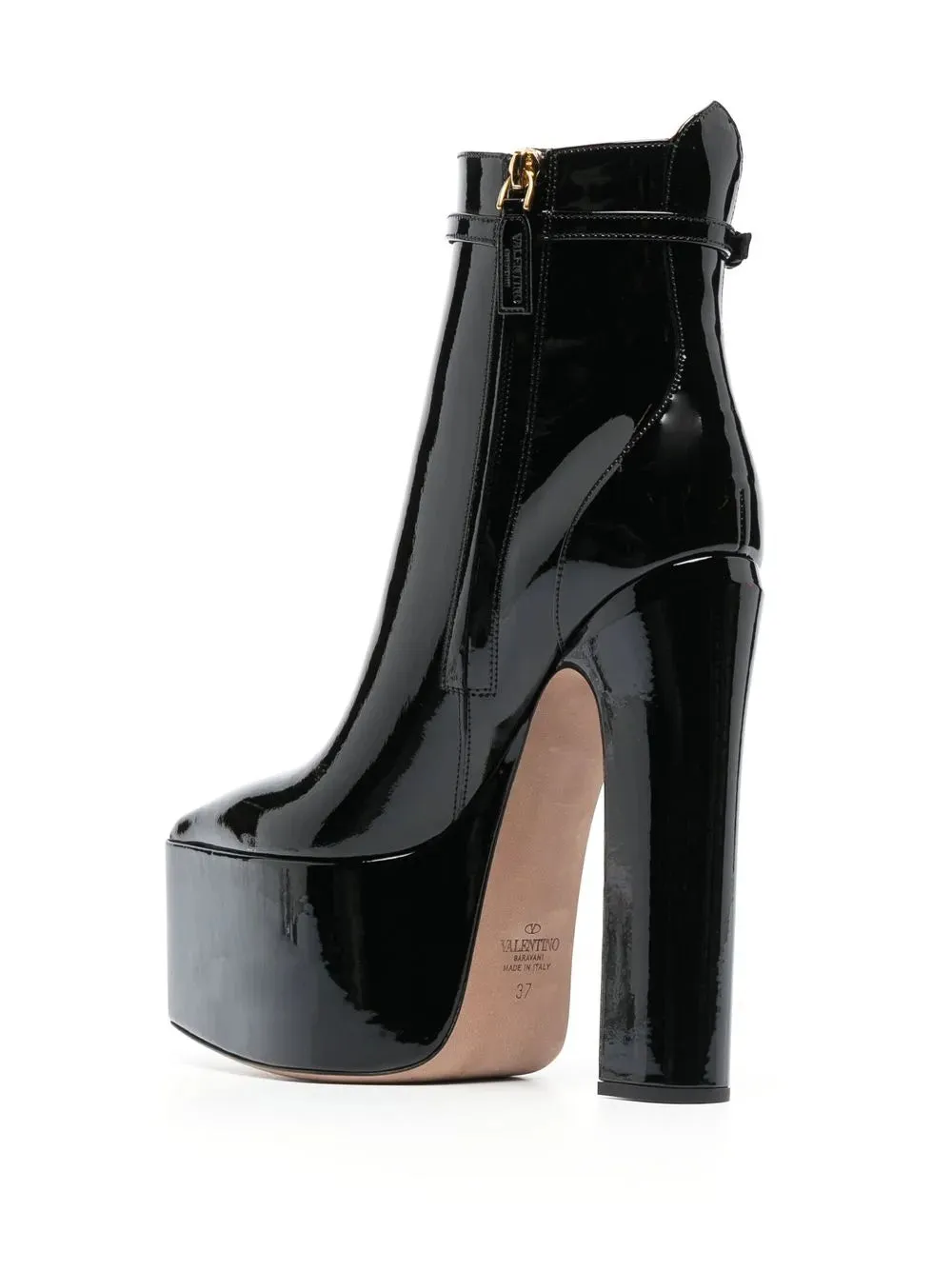 Valentino Tan-Go Patent Platform Boots
