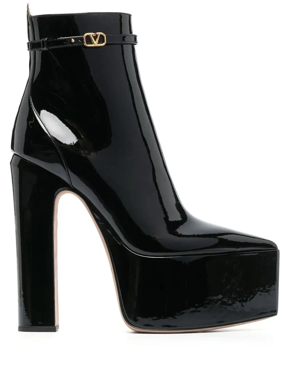 Valentino Tan-Go Patent Platform Boots