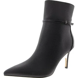 Vivera Womens Buckle Faux Leather Booties
