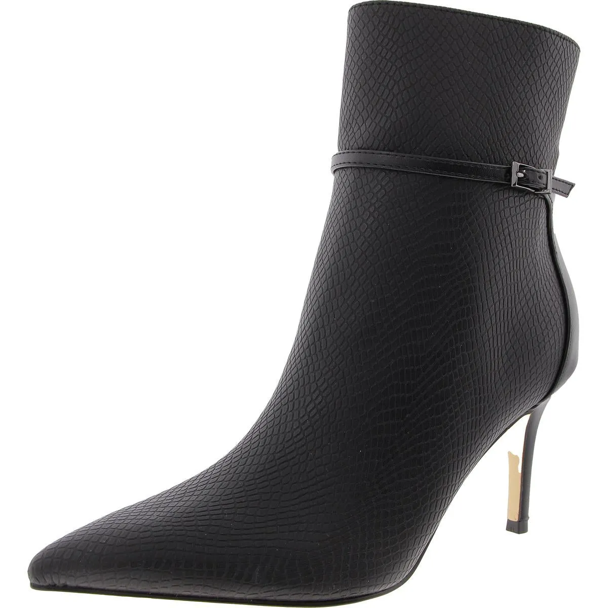 Vivera Womens Buckle Faux Leather Booties