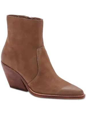 VOLLI Womens Faux Leather Stitch Ankle Boots
