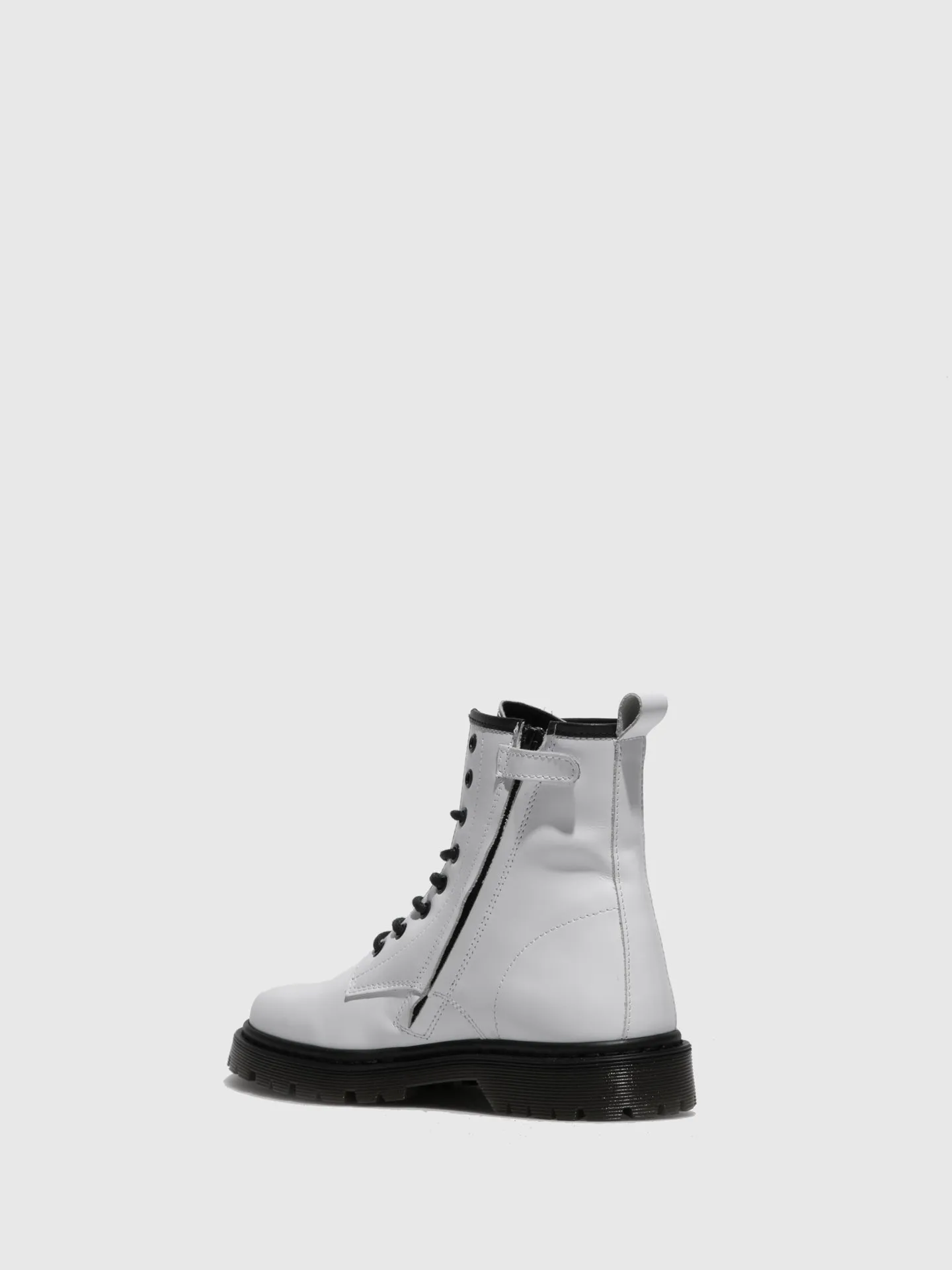 White Lace-up Boots