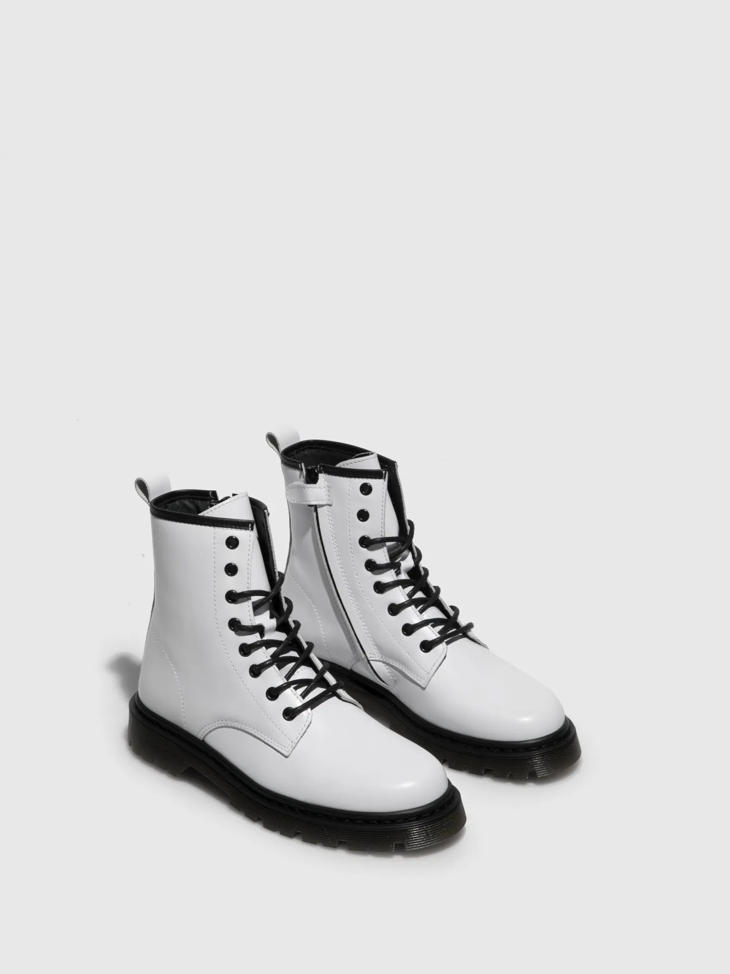 White Lace-up Boots