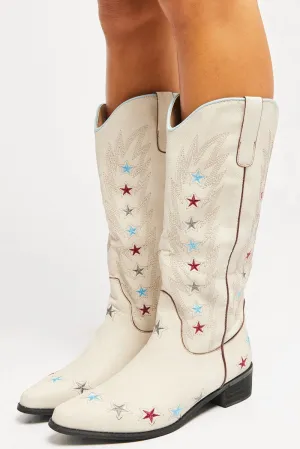 White Star Decor Cowboy Boots