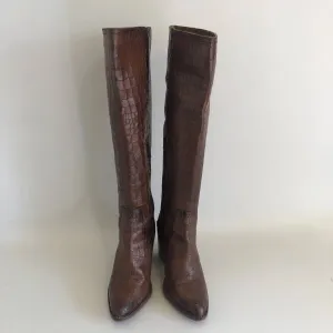 Women Croco Boots In Choco