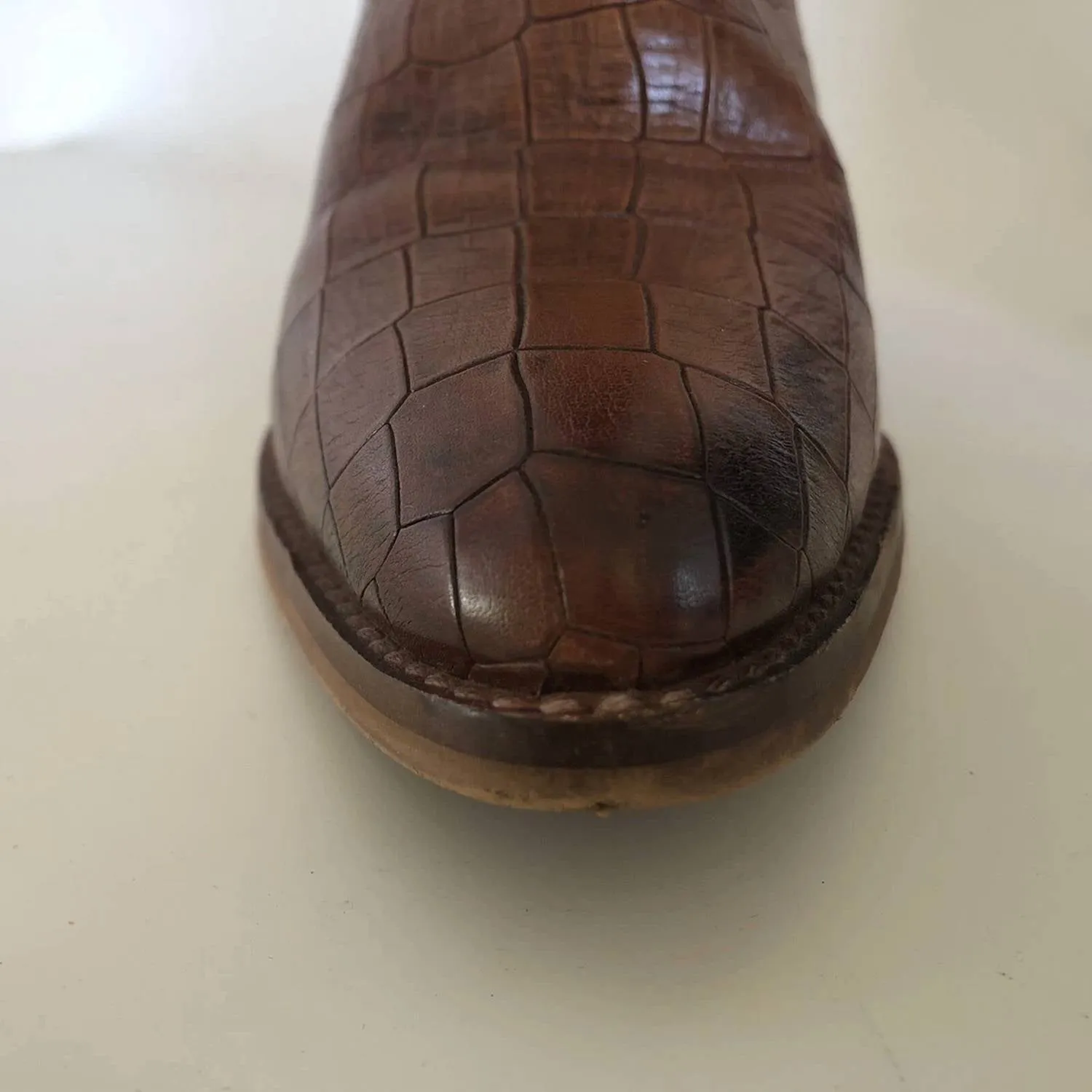 Women Croco Boots In Choco