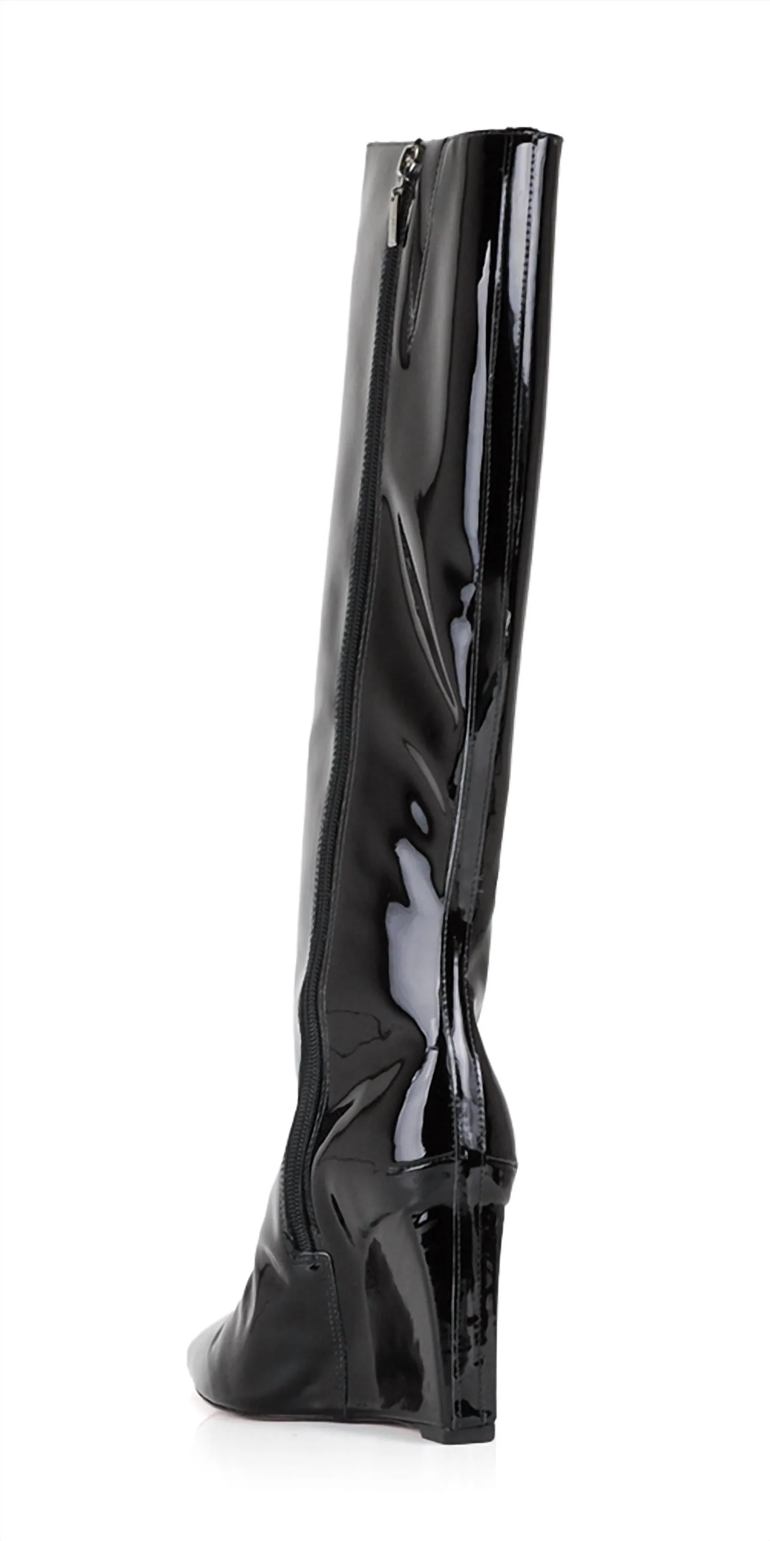 Women's Asya Up Patent Leather Boots In Black