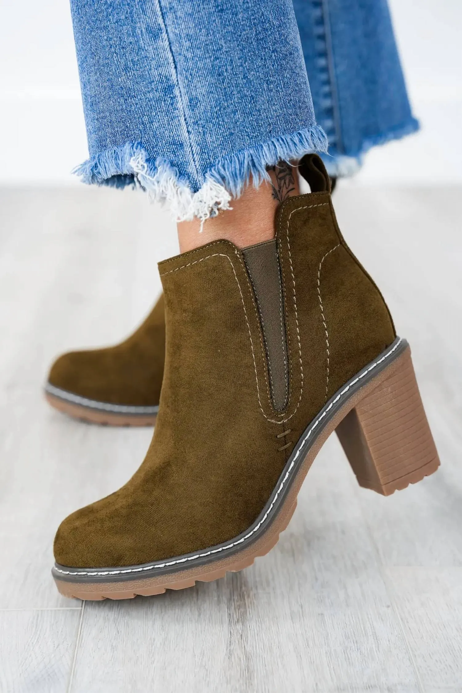 Women's Bite Me Bootie In Khaki