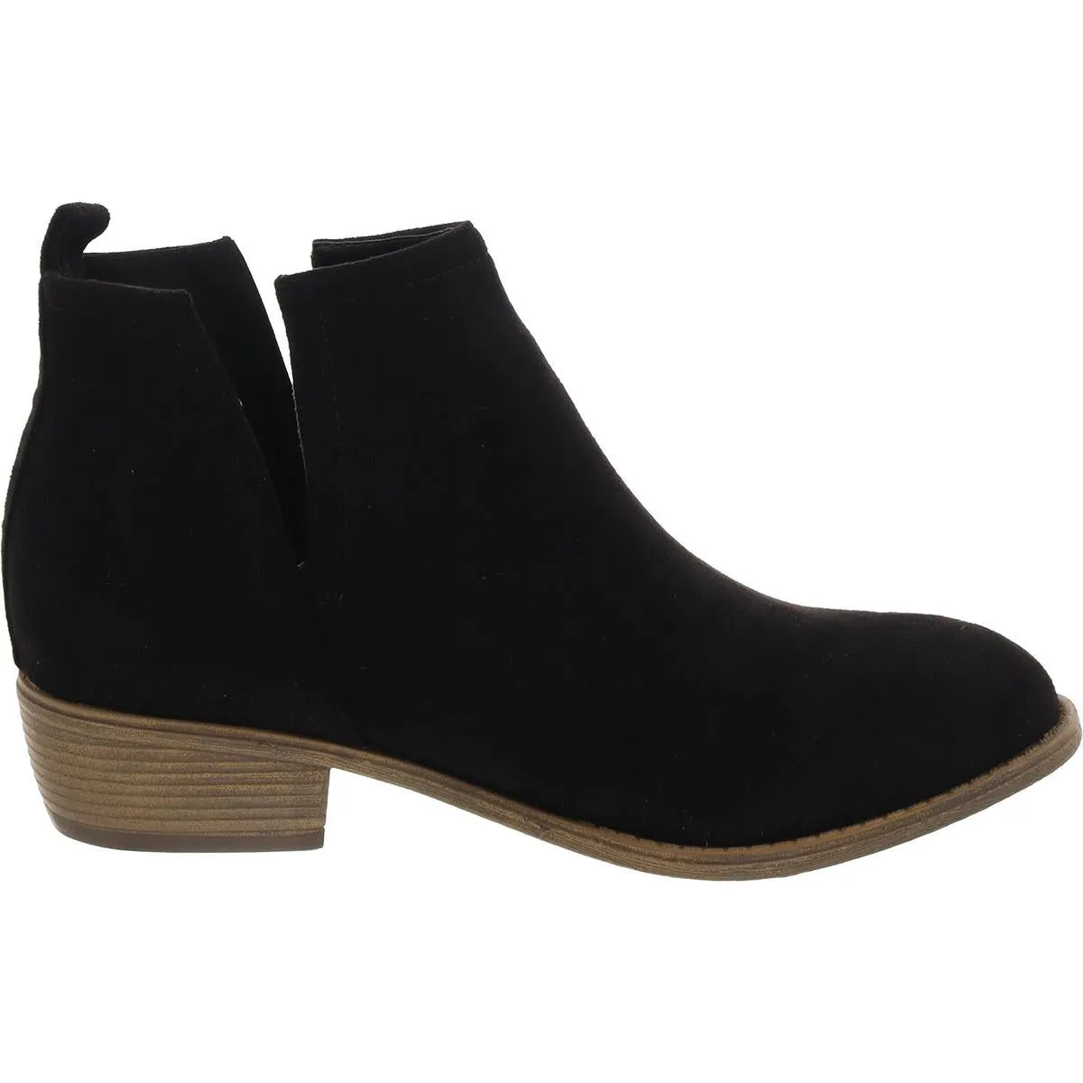 Womens Block Heel Faux Suede Mid-Calf Boots