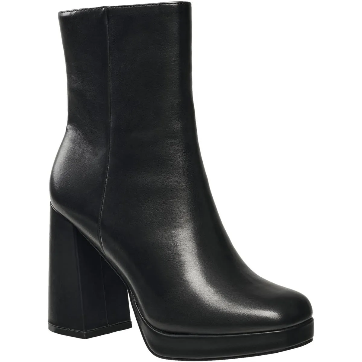 Womens Block Heel Man Made Ankle Boots