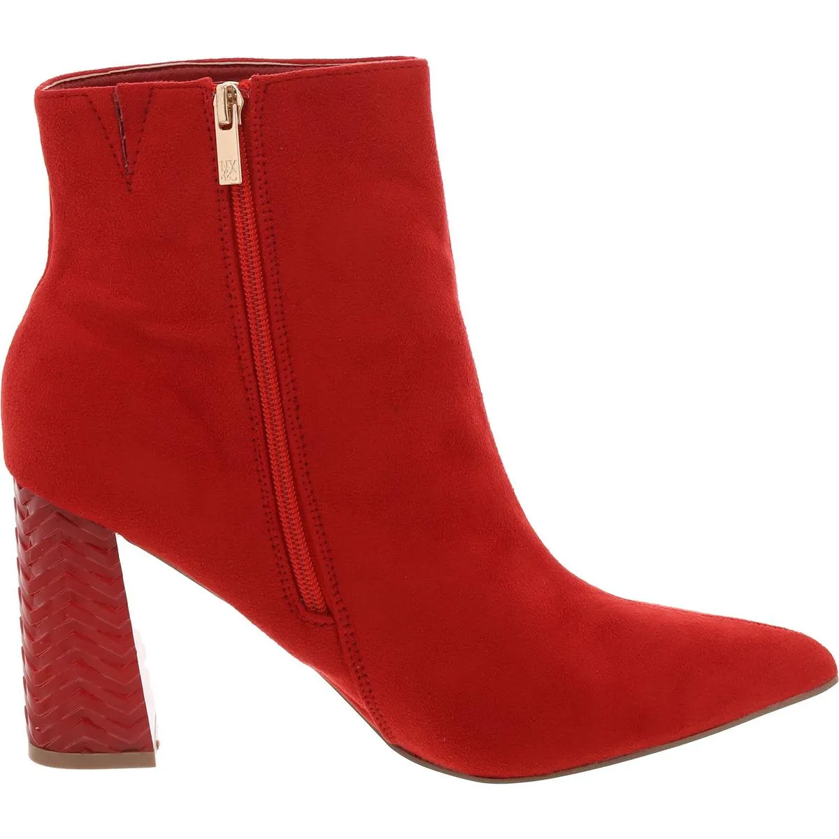 Womens Block Heel Pointed Toe Ankle Boots