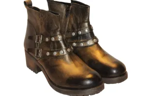 Women's Buffalo Moto Boots In Metallic Gold