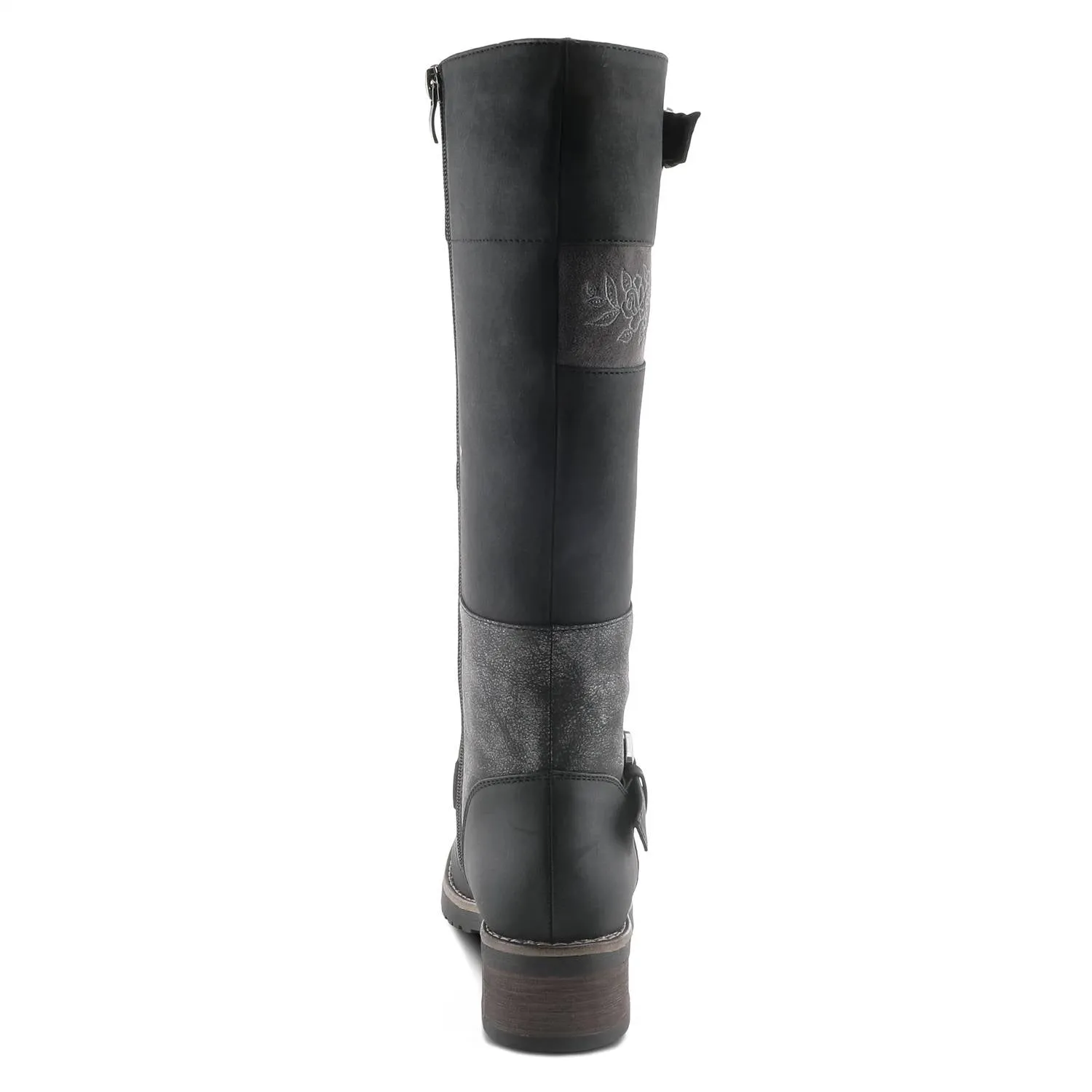 Women's Collage Tall Boots In Black Multi
