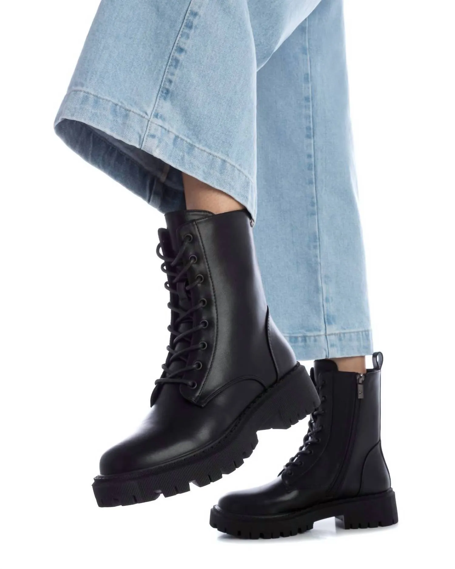 Women's Combat Booties In Black