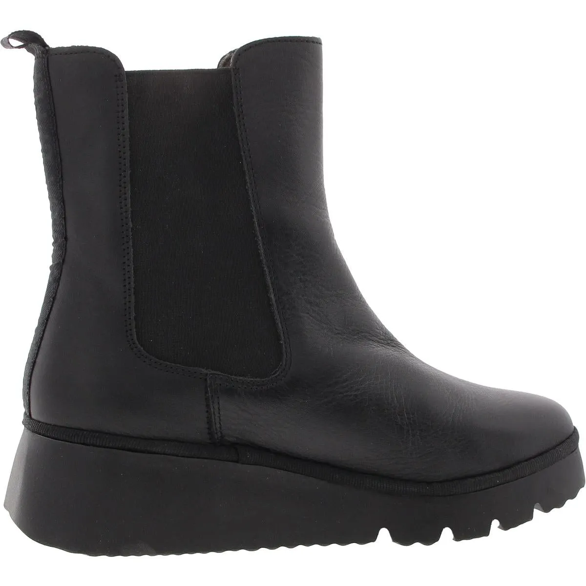 Womens Cushioned Footbed Faux Leather Ankle Boots