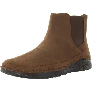 Womens Cushioned Footbed Leather Ankle Boots