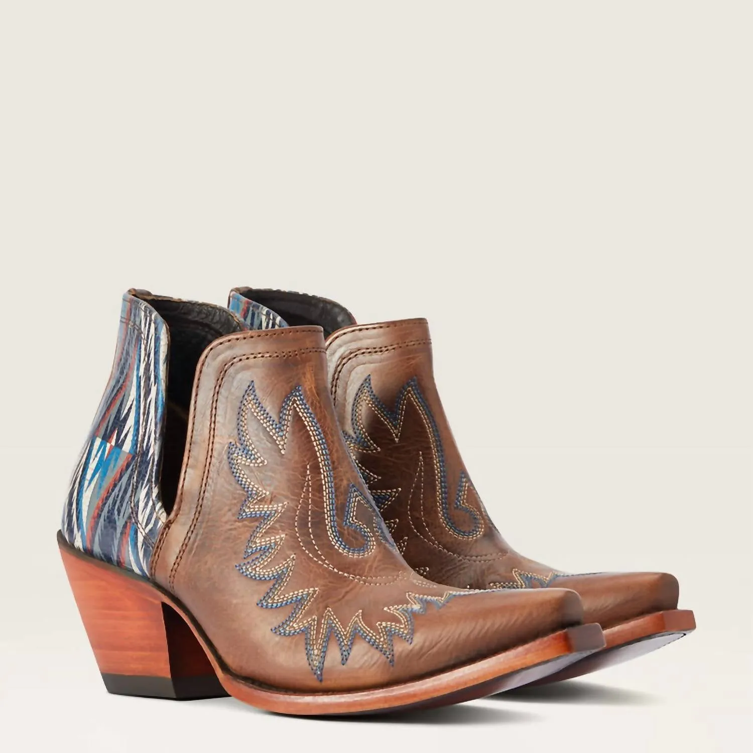 Women's Dixon Chimayo Western Boot In Fiery Tan & Navy