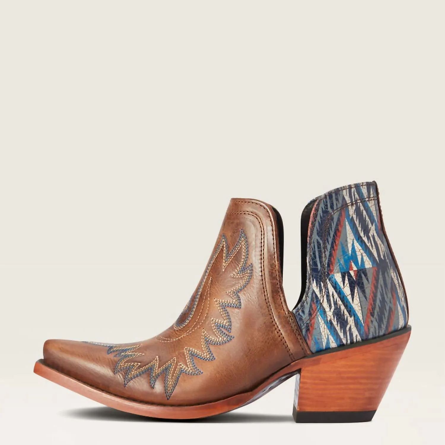 Women's Dixon Chimayo Western Boot In Fiery Tan & Navy