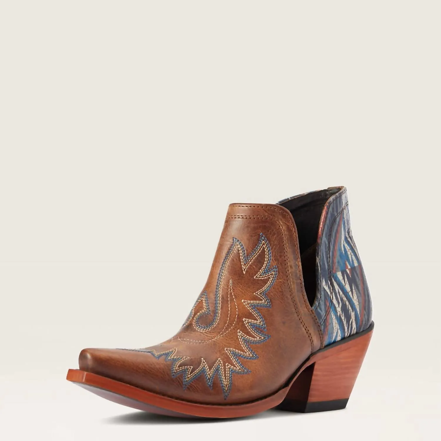 Women's Dixon Chimayo Western Boot In Fiery Tan & Navy