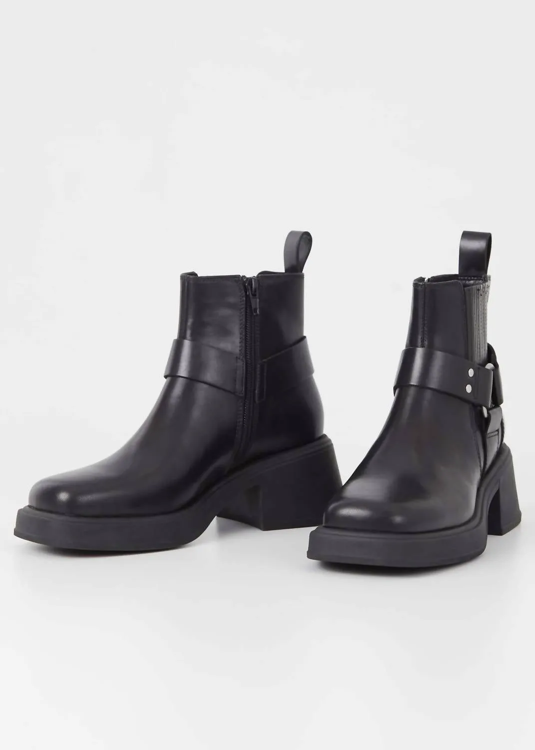 Women's Dorah Ankle Harness Moto Boot In Black