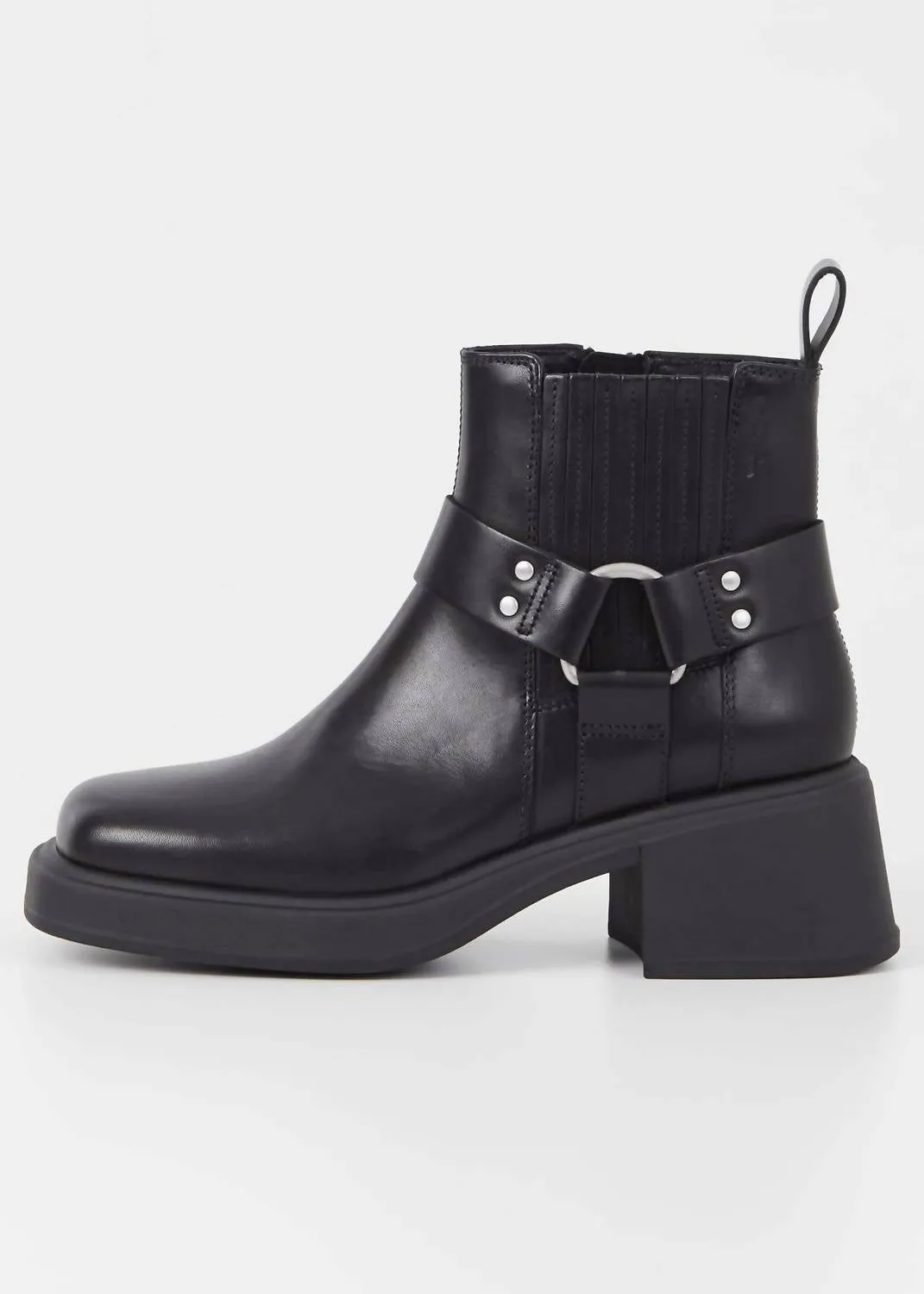 Women's Dorah Ankle Harness Moto Boot In Black