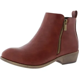 Womens Double Zipper Man Made Ankle Boots