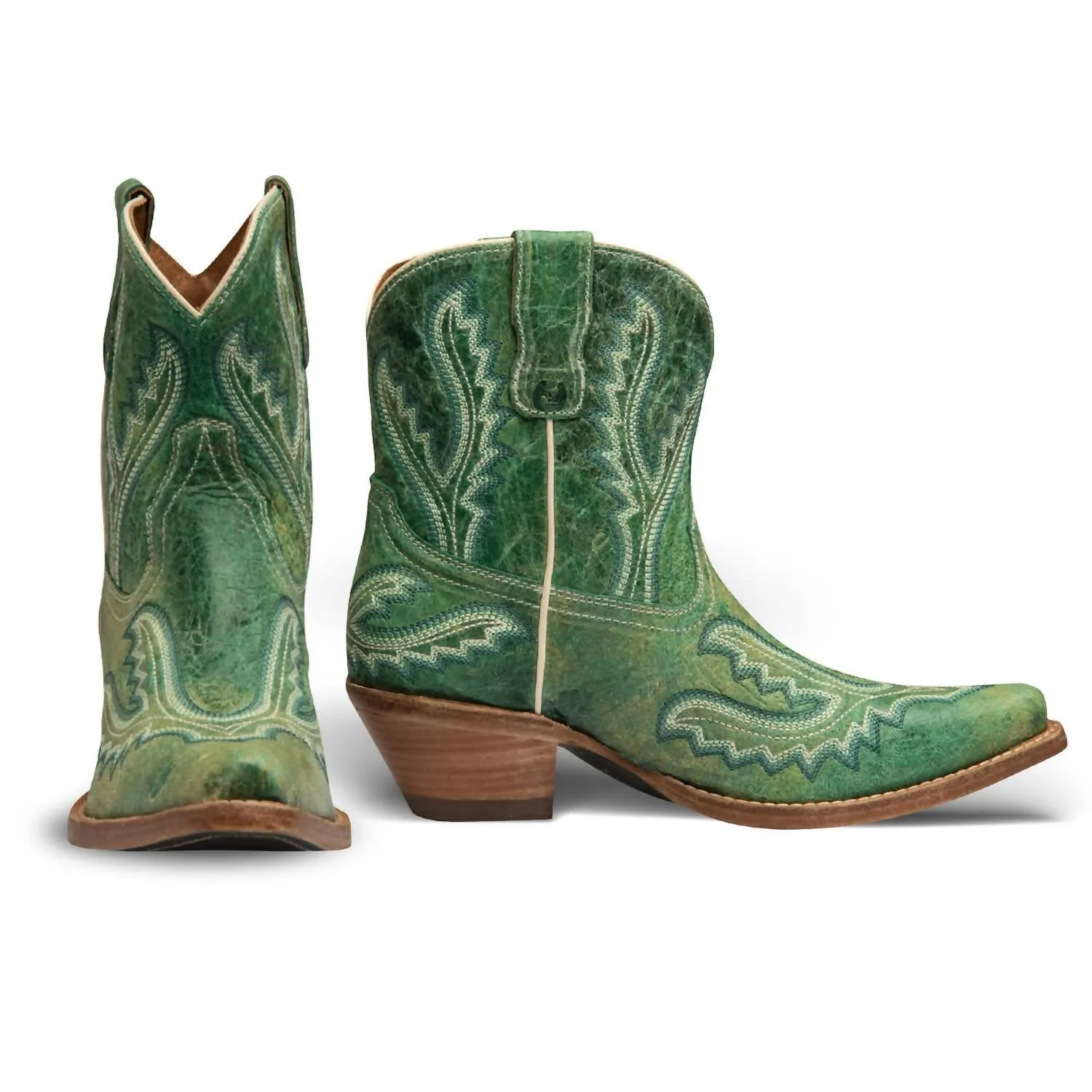 Women's Eleanor Leather Cowgirl Boots In Turquoise