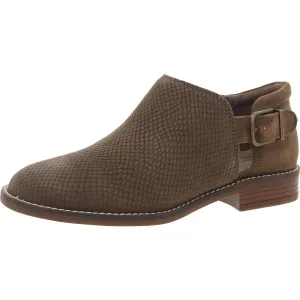 Womens Embossed Suede Booties