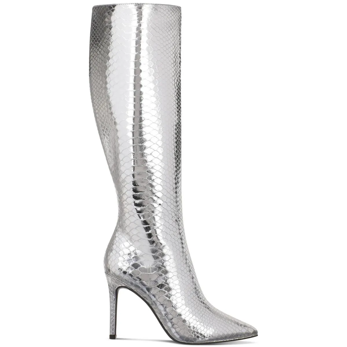 Womens Extra Wide Calf Faux Leather Knee-High Boots