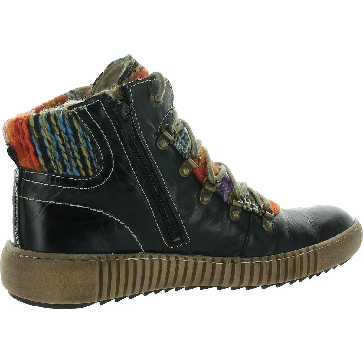 Womens Faux Fur Leather Ankle Boots