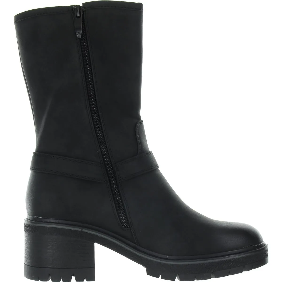 Womens Faux Fur Lined Man Made Motorcycle Boots