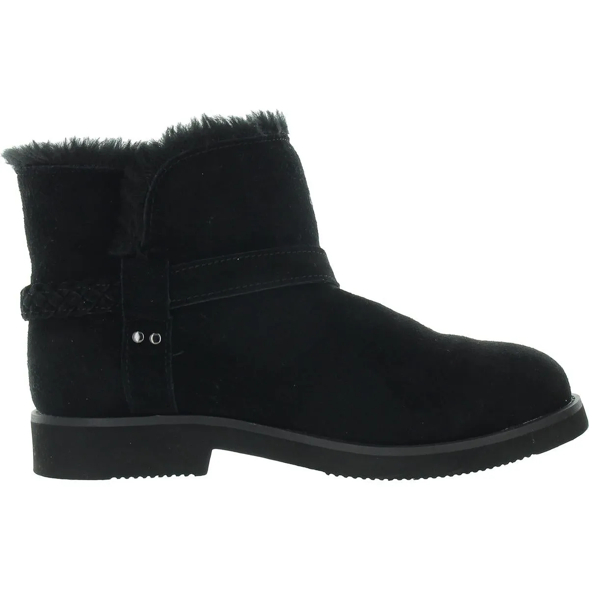 Womens Faux Fur Lined Suede Booties
