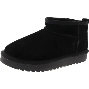 Womens Faux Fur Lined Suede Shearling Boots