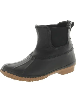 Womens Faux Leather Chelsea Rain Boots