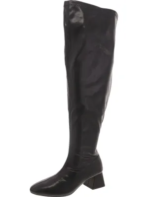 Womens Faux Leather Pointed toe Thigh-High Boots