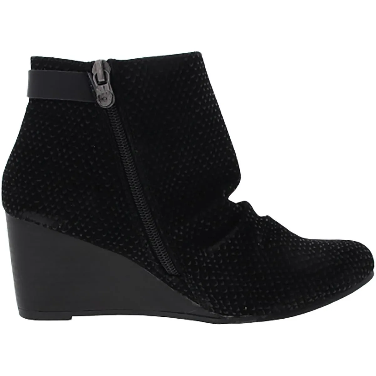 Womens Faux Suede Ankle Length Wedge Boots