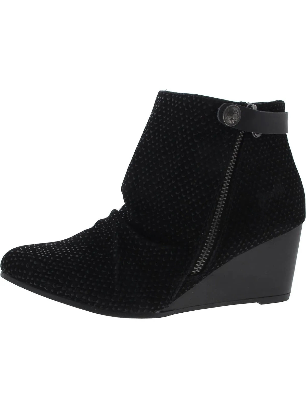 Womens Faux Suede Ankle Length Wedge Boots