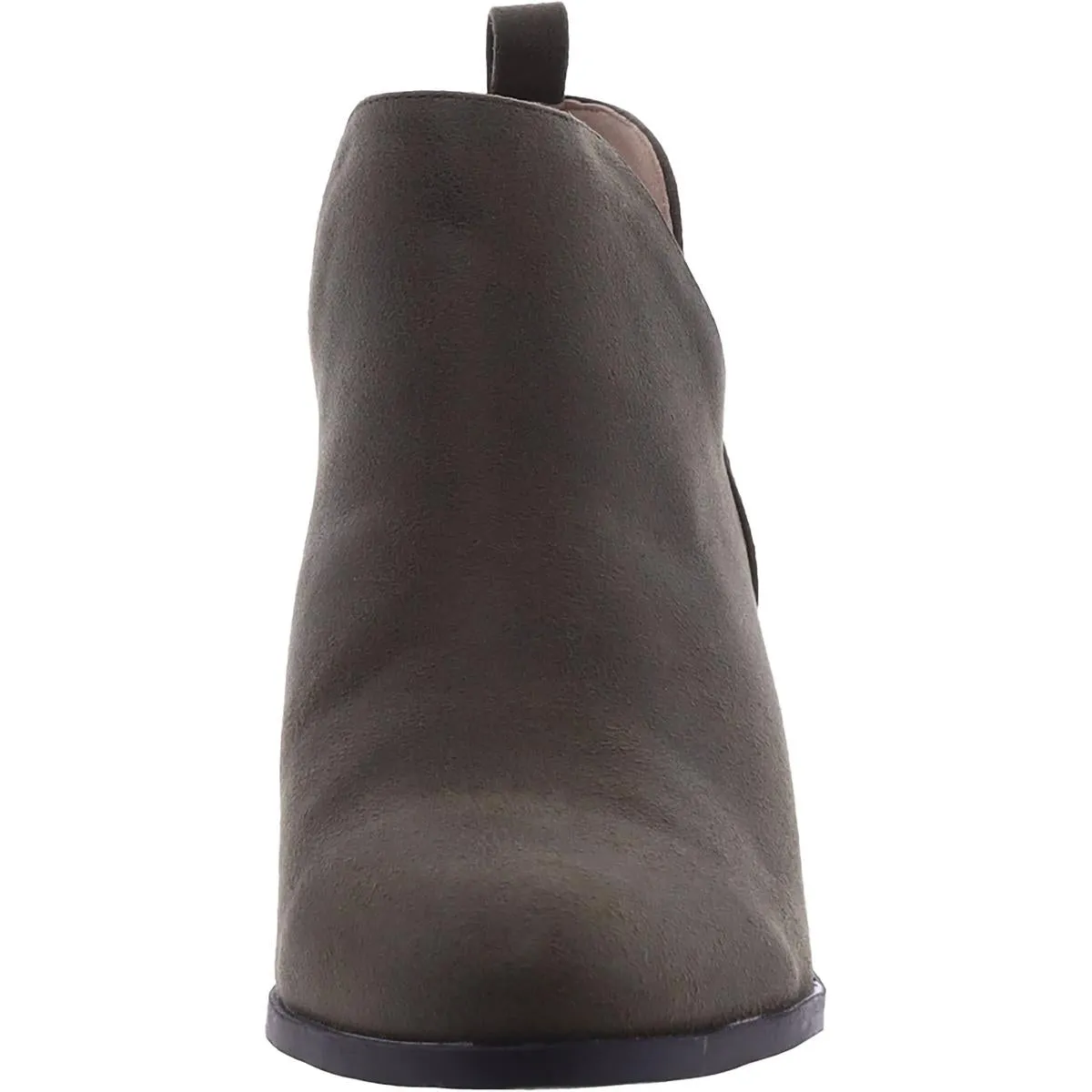 Womens Faux Suede Block Heel Ankle Boots