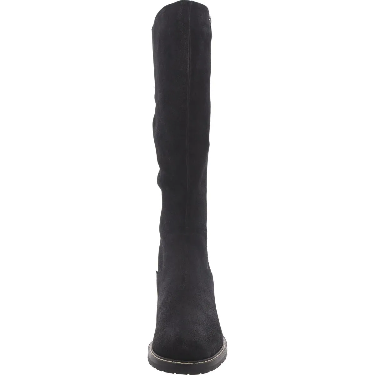 Womens Faux Suede Block Heel Knee-High Boots