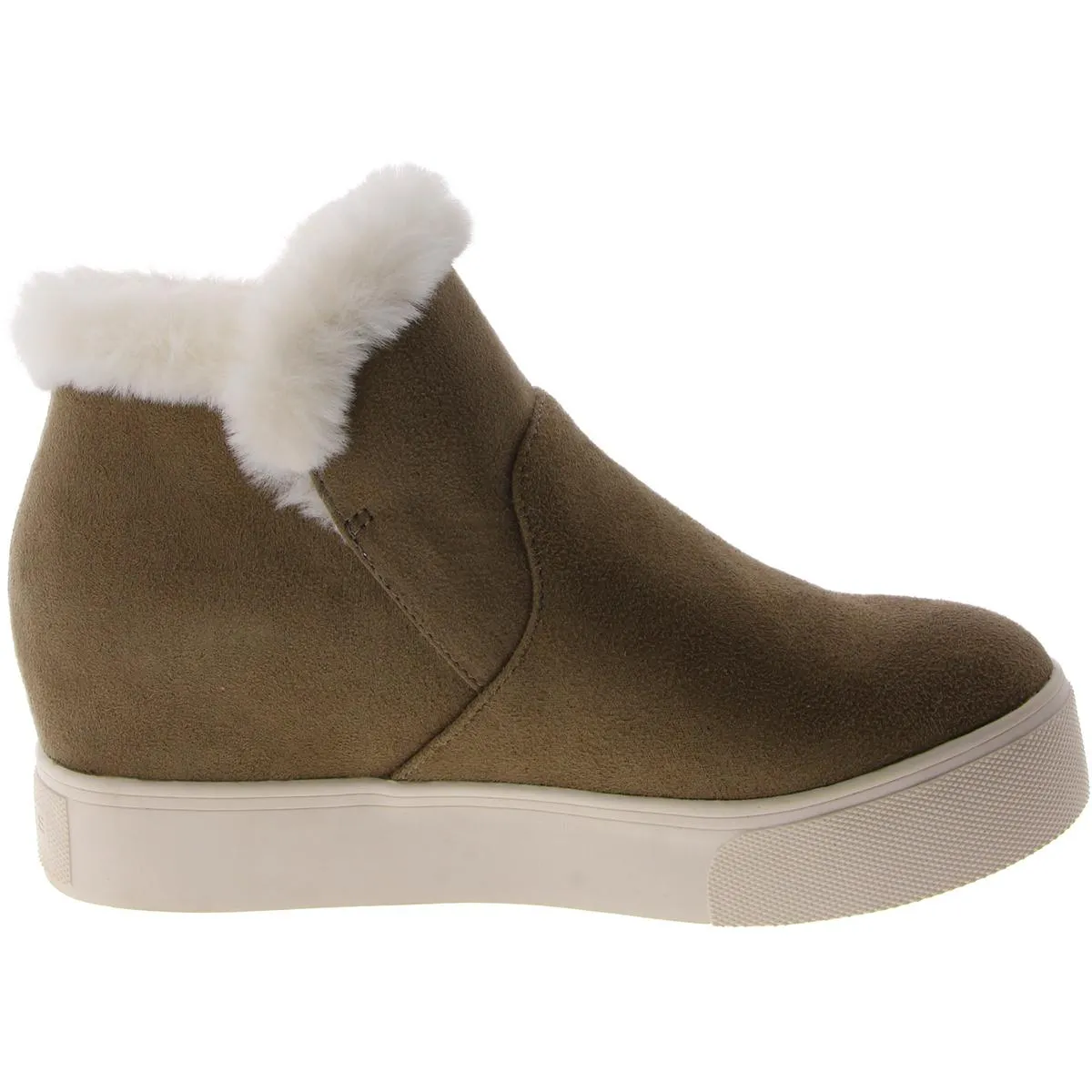 Womens Faux Suede Flatform Ankle Boots