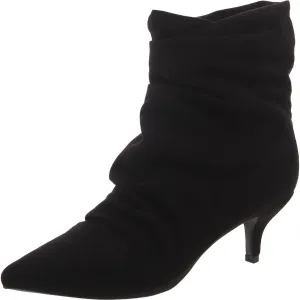 Womens Faux Suede Pointed Toe Booties