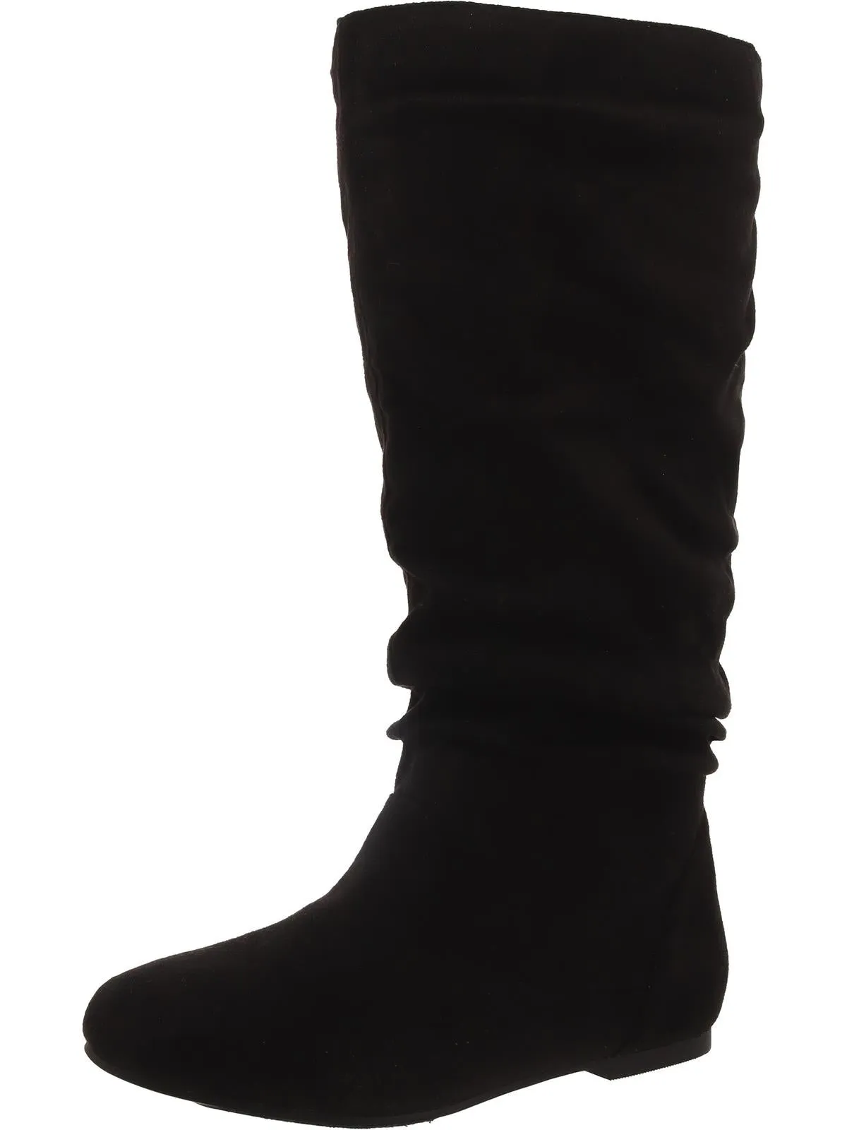 Womens Faux Suede Round toe Mid-Calf Boots