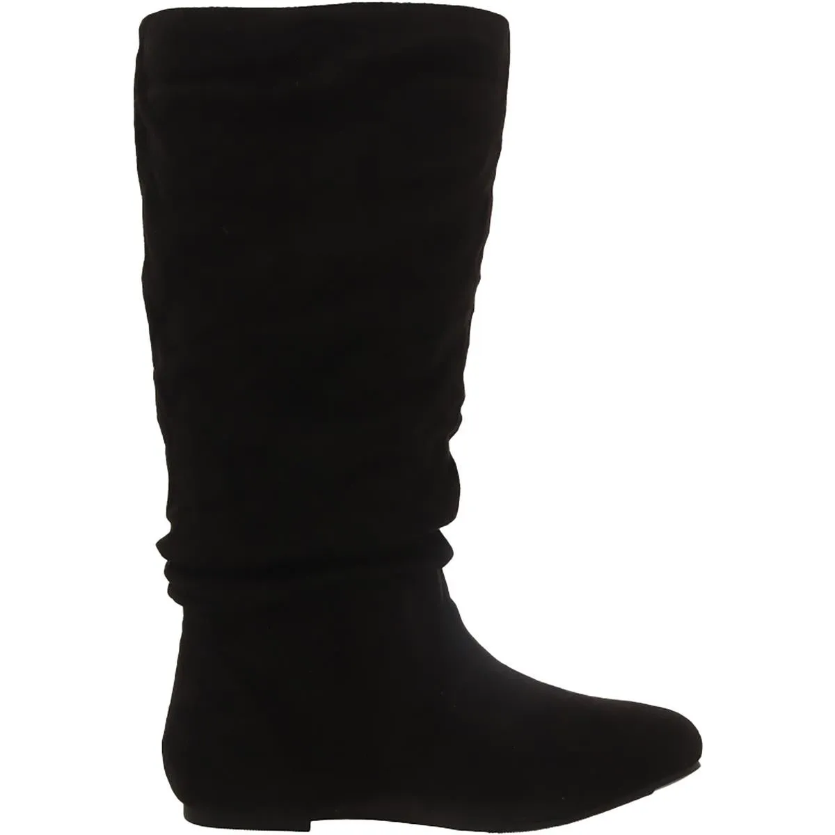 Womens Faux Suede Round toe Mid-Calf Boots