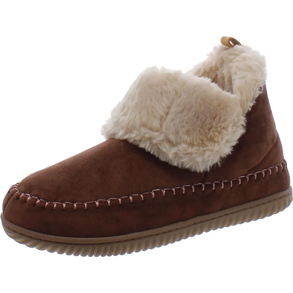 Womens Faux Suede Slip On Booties