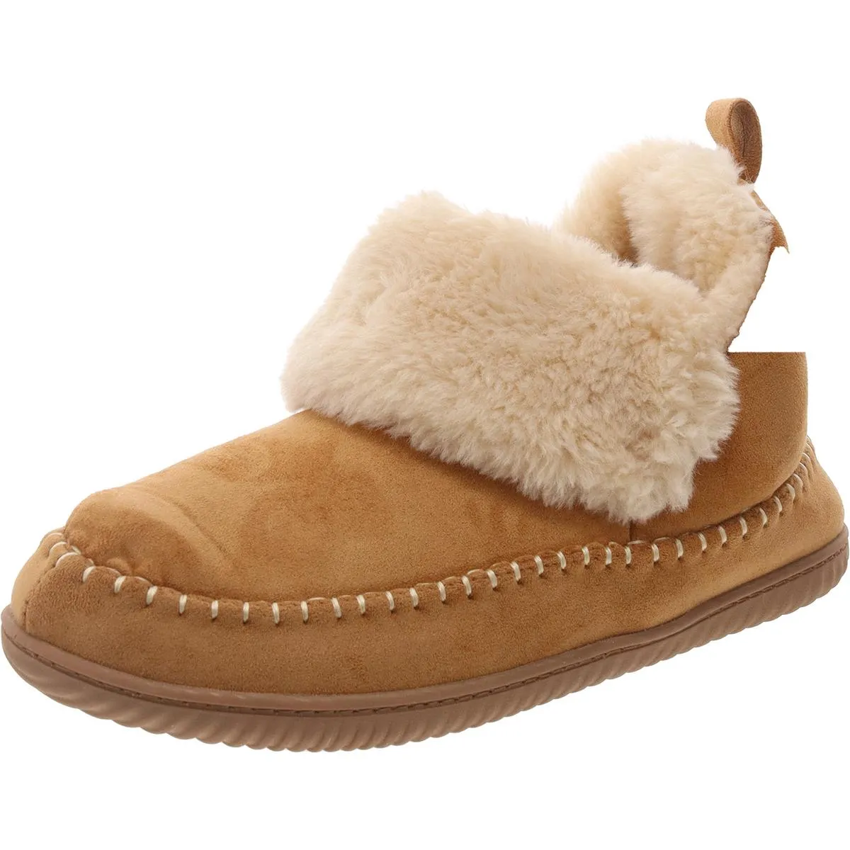 Womens Faux Suede Slip On Booties