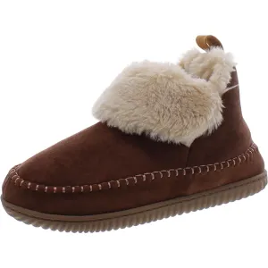 Womens Faux Suede Slip On Booties