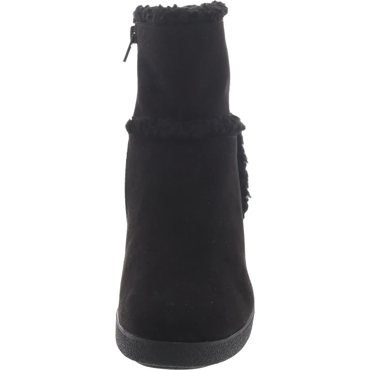 Womens Faux Suede Zipper Booties