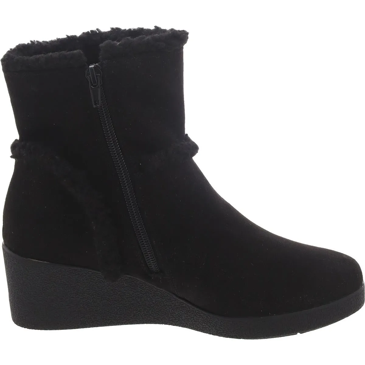 Womens Faux Suede Zipper Booties