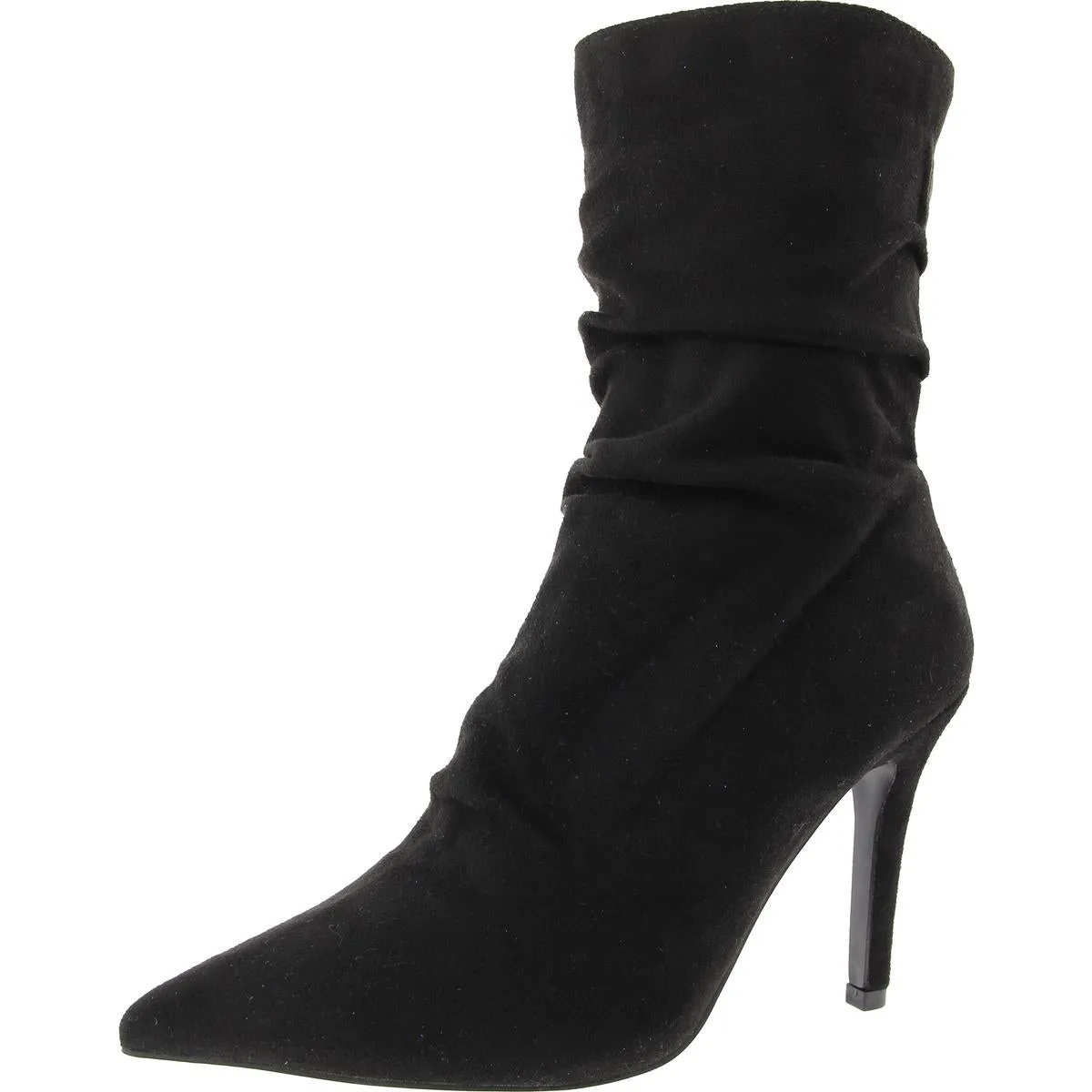 Womens Faux Suede Zipper Mid-Calf Boots